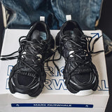 Breathable Thick Lace-Up Splicing Mixed Color Sneakers