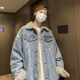 Streetwear Thick Winter Fleece Furr Denim Jacket