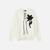 Streetwear Korean Style Floral Knitted Sweater