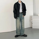 Men's Classic Retro Texture PU Leather Jacket