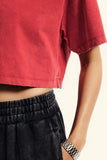 Women's Washed Stitching Crop Top