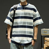 Men's Striped Hip Hop Short Sleeve T-Shirt