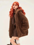 Brown Thick Faux Fur Bear Jacket
