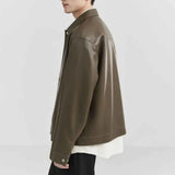 American Retro PU Leather Long-Sleeved Jacket