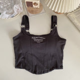 Y2K Sleeveless Bra Pad Crop Top