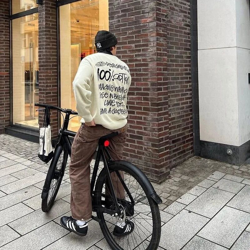 Cozy Winter Letter Graphic Sweatshirt