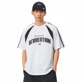 Casual Mesh Splice Printed Cityboy T-Shirt