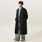Korean Style Retro Single Button Wool Coat