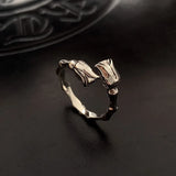 Adjustable Retro Rose Bud Cool Open Ring