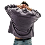 Long-sleeved Solid Color Oversized T-Shirt