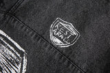 Embroidered Number Hooded Jacket