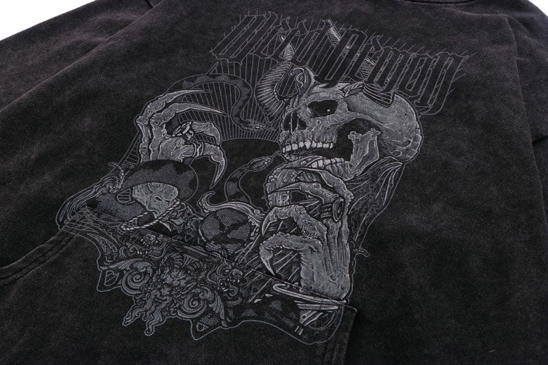 Hungry Demon Print Hoodie