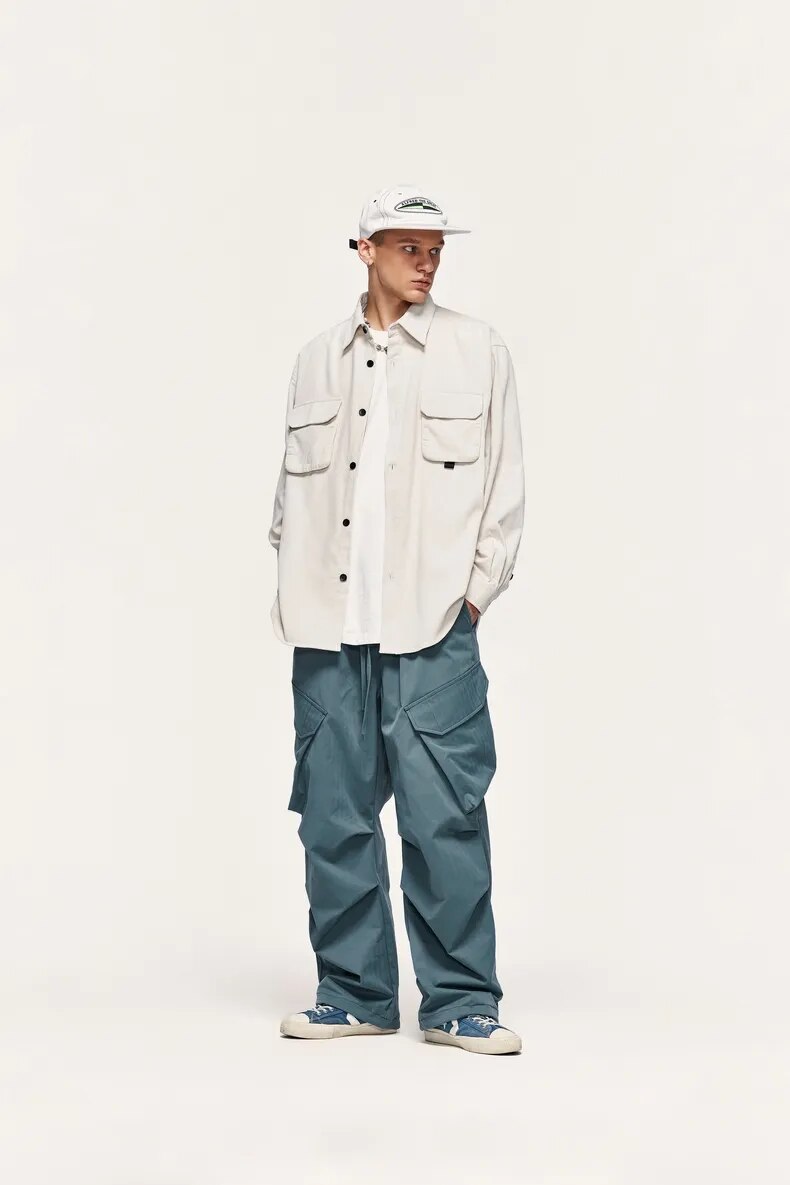 Pleated Baggy Cargo Pants