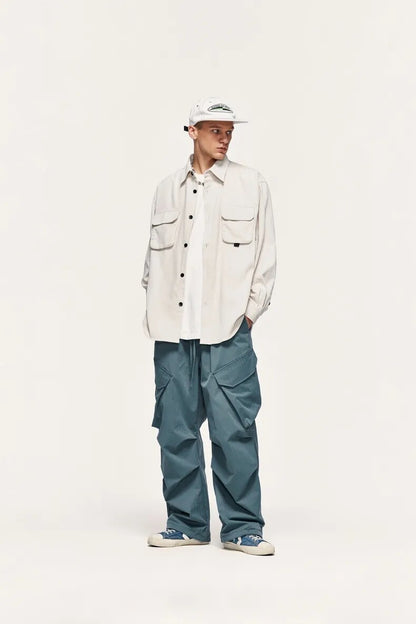 Pleated Baggy Cargo Pants