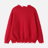 Cozy Aesthetic Distressed Knit Sweater