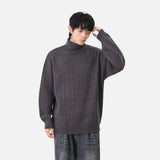 Cozy Cable Knit High Neck Turtleneck Sweater