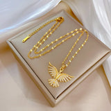 Stainless Steel Phoenix Eagles Pendant Necklace