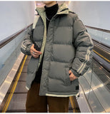Warm Cotton Striped Sleeve Puffer Jacket