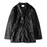 Men Youthful Grunge Moto PU Leather Jacket