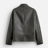 Black Slim Fit PU Leather Jacket