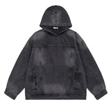 Casual Retro Washed Handsome Denim Hoodie