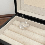 Elegant Asymmetric Flower Sterling Silver Ring