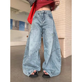 Women Comfort Vintage High Waist Wide Leg Jeans