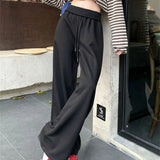 Y2K Solid Wide Leg Drawstring Sweatpants