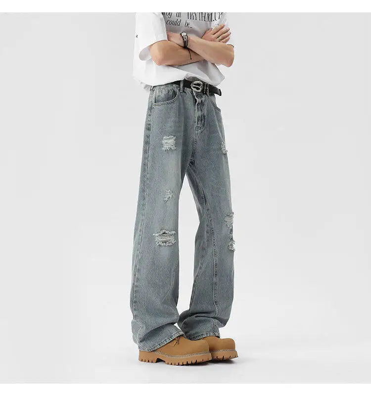 Oversized Energy  Broken Hole Slim Jeans