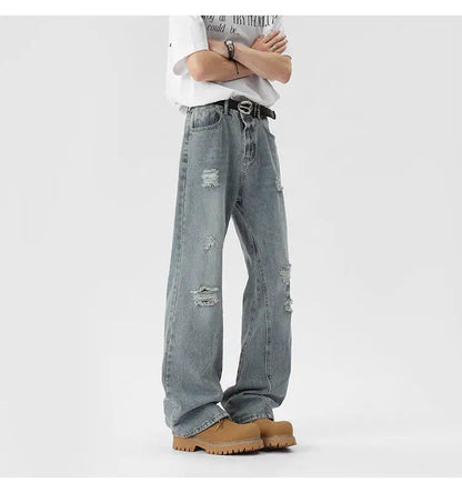 Oversized Energy  Broken Hole Slim Jeans