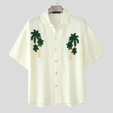 Cozy Patchwork Lapel Short Sleeve Shirt