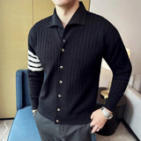 Spring Contrast Striped Classic Cardigan