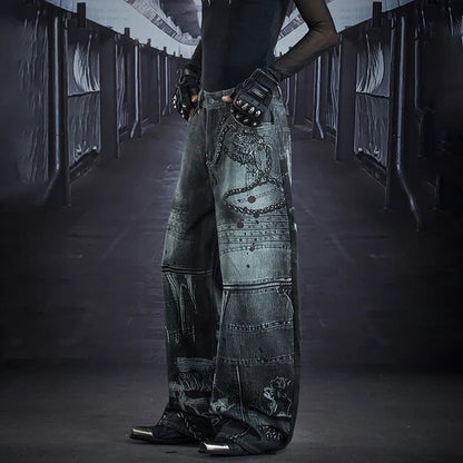 Streetwear High Quality Personalized 3D Printed Jeans