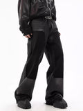 Casual Retro Black Whiskers Baggy Jeans