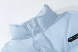 Pleated Heart Stand Collar Puffer Jacket