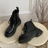 Platform Goth Chelsea Ankle Leather Boot