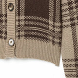Vintage Old Money Style Checkered Knitted Cardigan