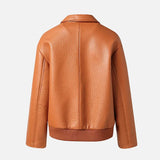 Vintage Bubble Genuine Sheepskin Leather Jacket