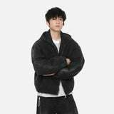Bold Gradient Warm Denim Hooded Jacket
