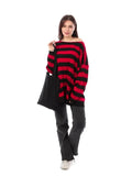Women Gothic Oversized Striped Knitted Sweater