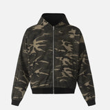 Double Sided Camouflage Zipper Hooded Sweatshirt