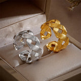 Cross Cutout Stainless Steel Open Ring