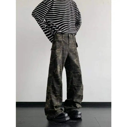 Retro Camouflage Casual Cargo Pants