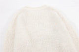 Fuzzy Oversized Cat Print Knit Jumper Sweater