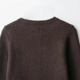 Perfect Fit Taseel Coffee O-Neck Collar Knitted Cardigan