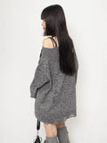 Gothic Off Shoulder Knitted Sweater