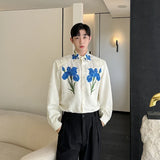 Vintage Embroidered Loose Flower Casual Hip Hop Shirt