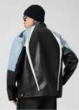 Y2K Windproof Loose Casual PU Leather Race Jacket