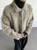 Plush Knitted Lapel Cool Versatile Furr Jacket