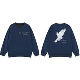 Pigeon Graphic Print Loose Sweatshirt